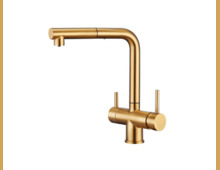 Смеситель Emar 7017 PVD Golden (подк. фильтра, выдв. излив)