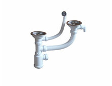 Сифон двойной GRAND 3 1/2 " с круглым переливом Эконом