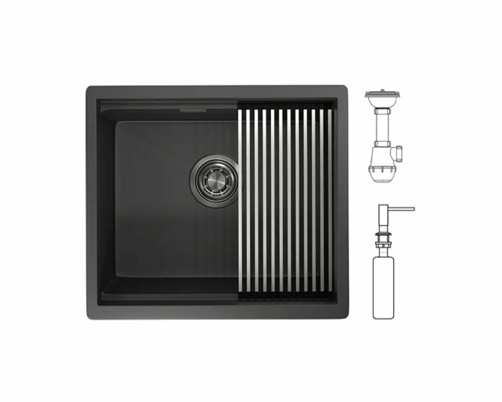 Мойка Granula KS-5045U ЧЕРНЫЙ МАТОВЫЙ 500х445 мм