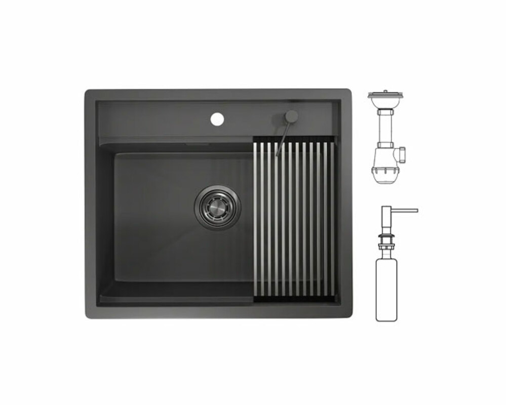 мойка Granula KS-6051 ГРАФИТ МАТОВЫЙ 600х510 мм