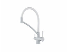 Смеситель PAULMARK Sigen Si213111-431TW белый матовый полностью, резиновый излив (с подкл. фильтра)