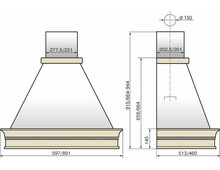 Вытяжка ELIKOR Капелла 60 бежевый/бук бел патина 60П-700-П3Г