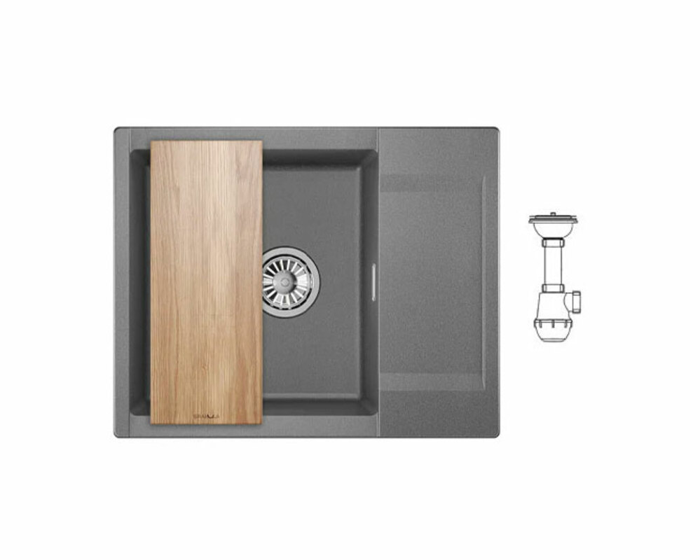 Мойка GRANULA ES-6202 графит 620х500мм