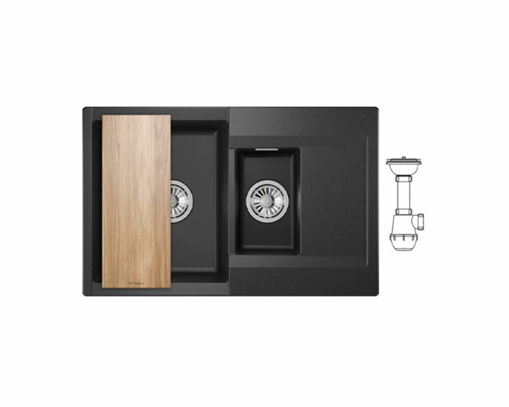 Мойка GRANULA ES-7808 чёрный 780х500мм