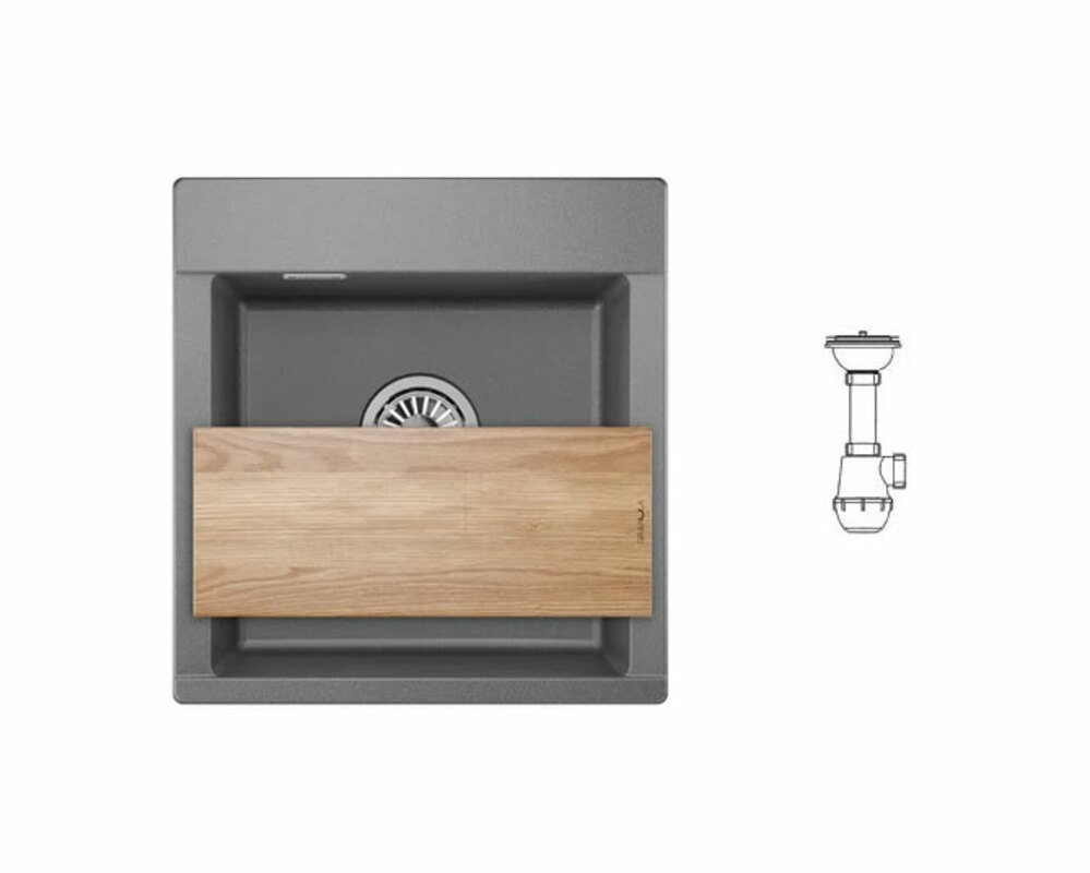 Мойка GRANULA ES-4701 графит 470х500мм