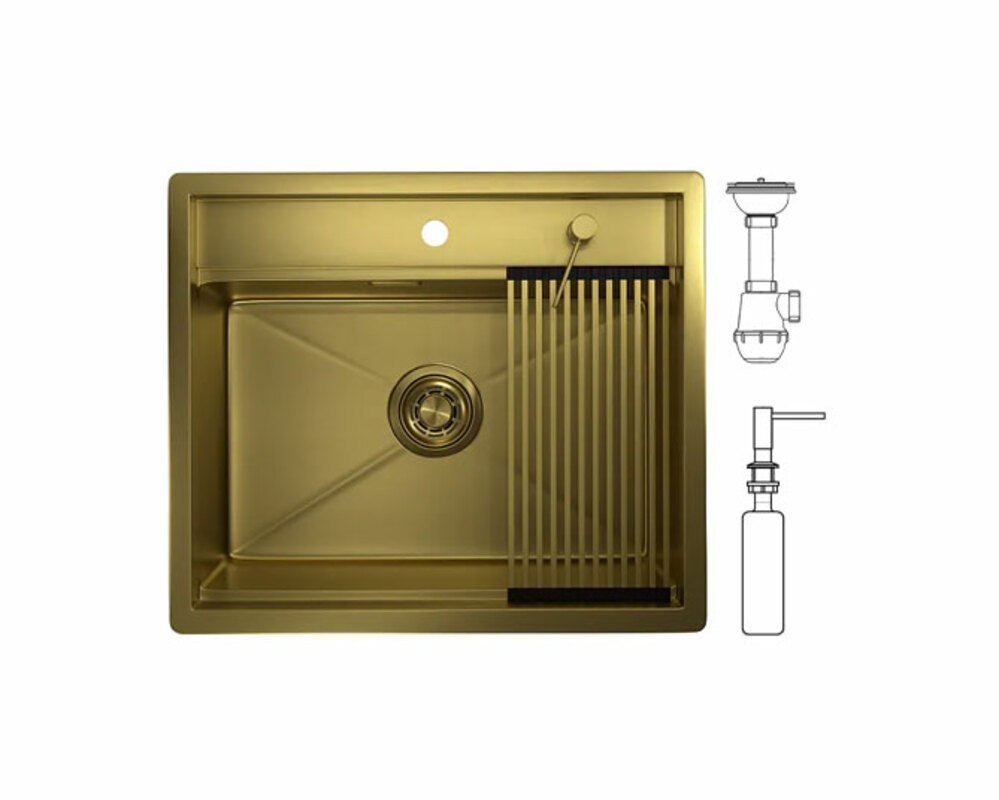 мойка Granula KS-6051 ЗОЛОТО САТИН 600х510 мм