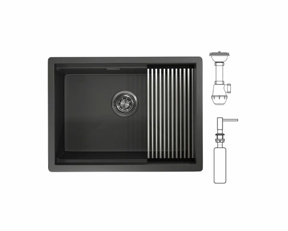 Мойка Granula KS-6045U ЧЕРНЫЙ МАТОВЫЙ 600х445 мм
