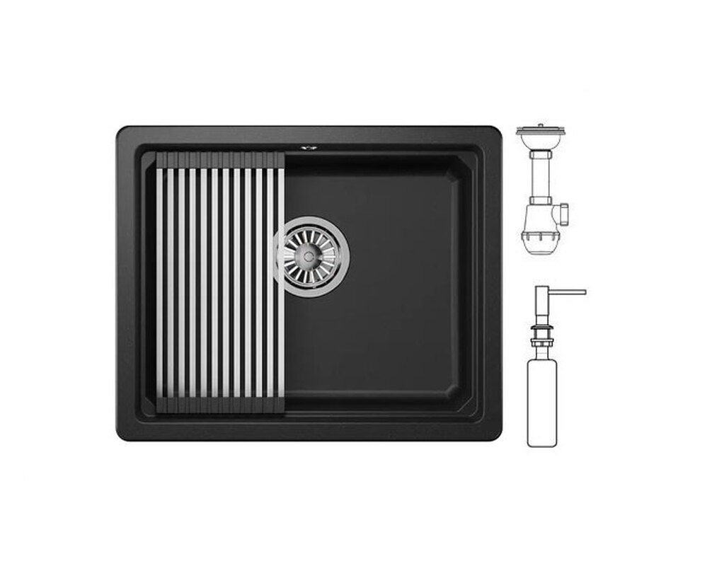 Мойка GRANULA KS-5501iU чёрный 550х450 мм