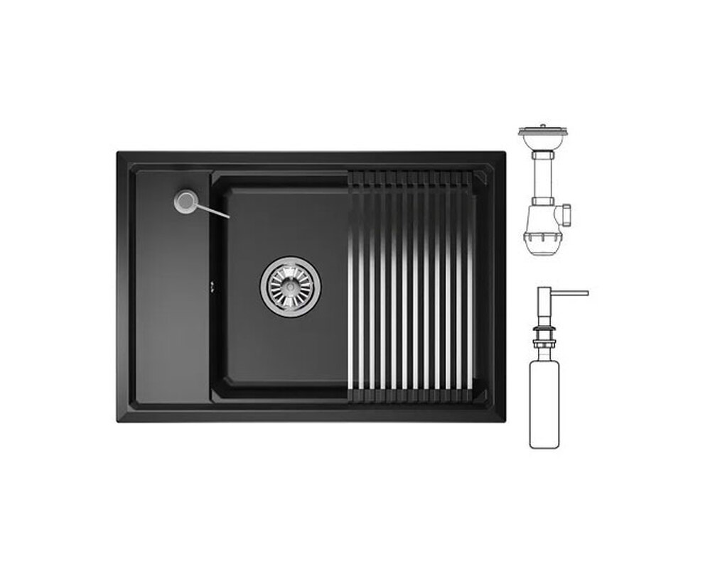 Мойка GRANULA KS-7305 шварц 730х510 мм