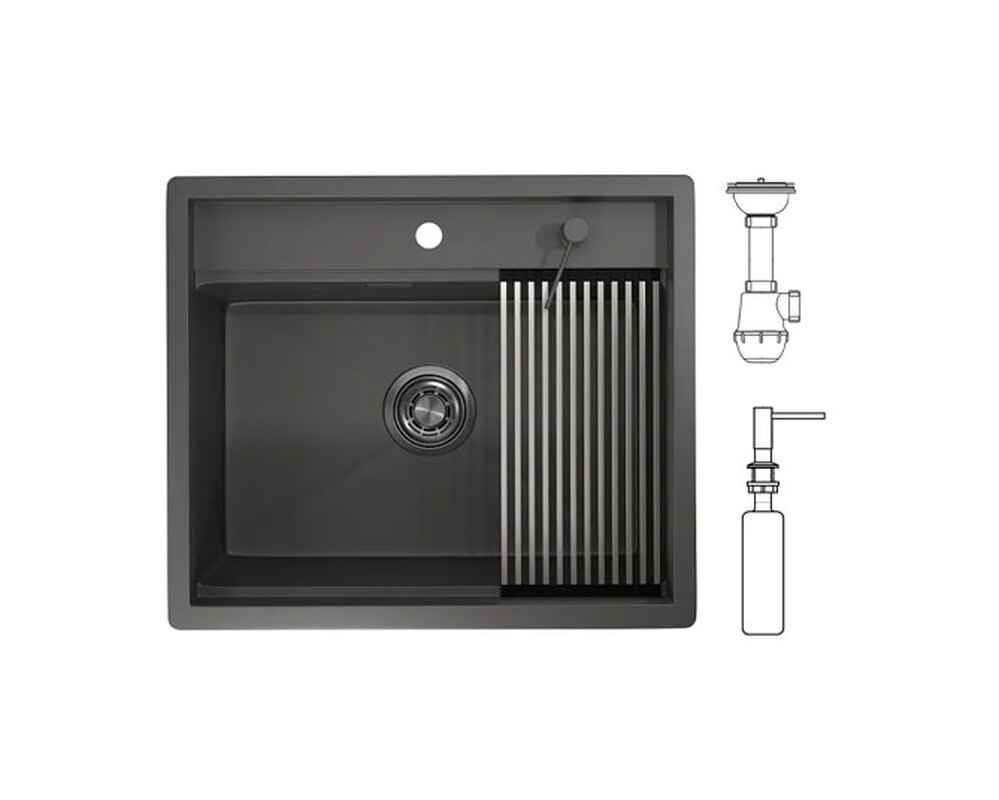 мойка Granula KS-6051 ГРАФИТ МАТОВЫЙ 600х510 мм
